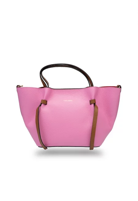 Loretta Leather Shoulder Bag - Фуксия