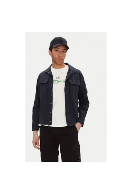 Мъжка риза CP Company - 18CMOS237A005691G - памук - тъмносиня - Тъмносин