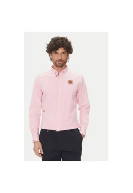 Мъжка риза  OX092 - памук - розов - Розово