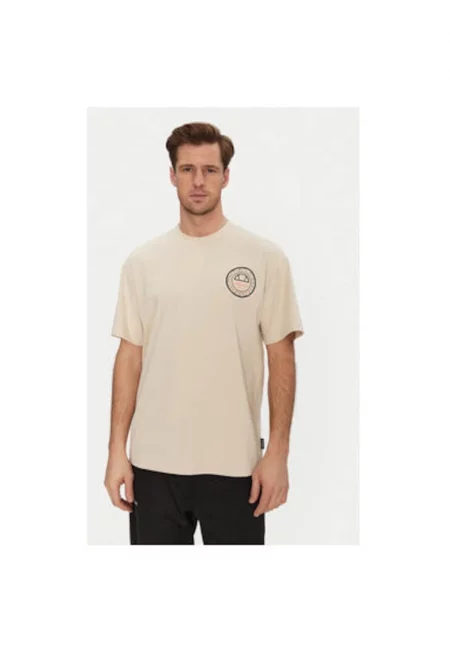 Мъжка тениска  SHZ21889214 - памук/полиестер - бежов цвят - Бежов
