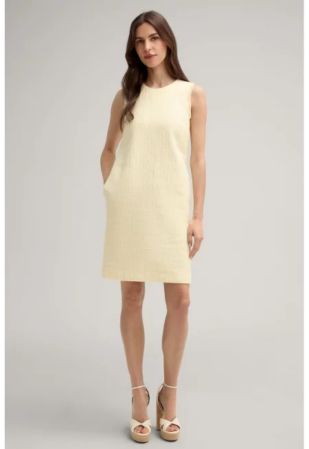 Миди рокля - без ръкави - Жълт