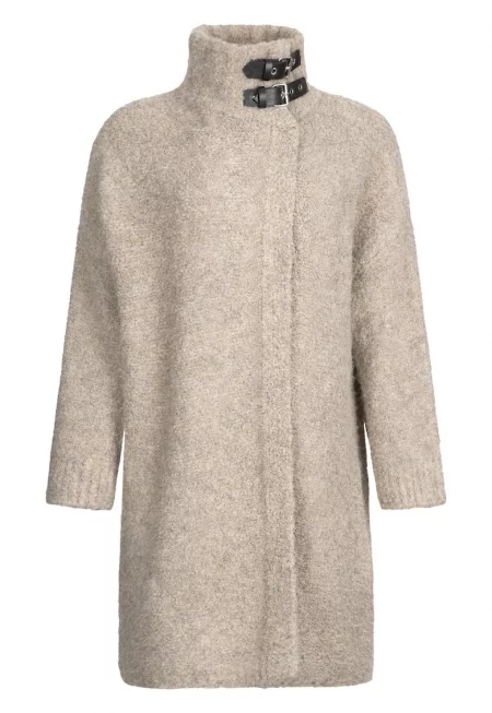 Палто с вълна с паднали ръкави