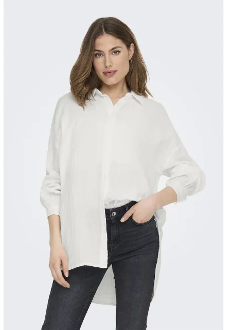 Памучна риза с паднали ръкави