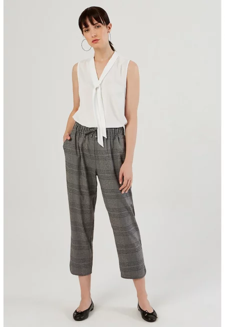 Панталон с регулируема талия - Сив