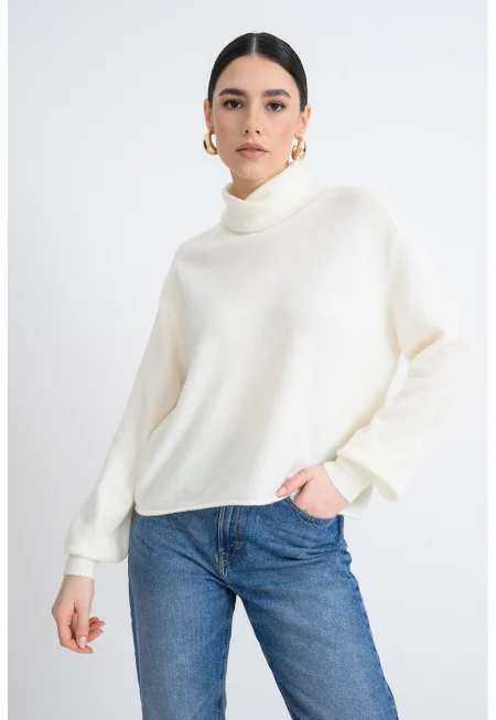 Поло със свободна кройка - Слонова кост