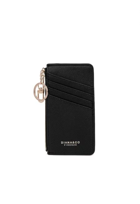 Портмоне от еко кожа с цип - Черен