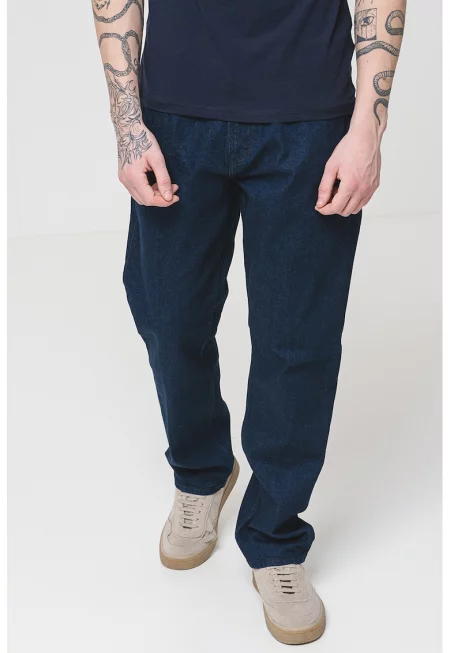 Прави дънки с лого - Тъмносин