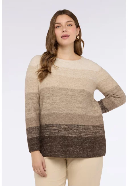 Раиран пуловер с овално деколте