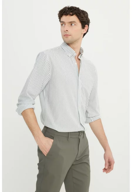 Раирана риза с дълги ръкави