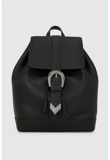 Раница от релефна зърнеста еко кожа - Черен