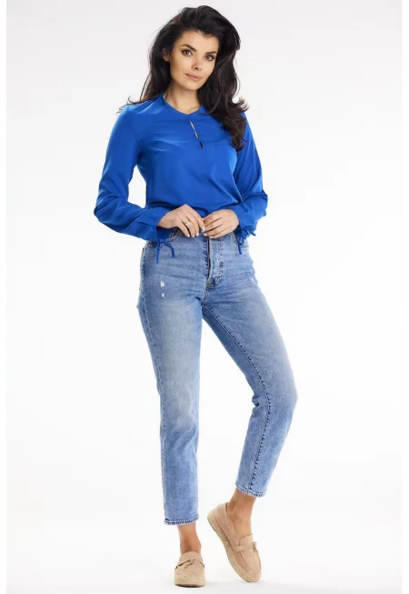 Риза A651 Елегантна дълъг ръкав