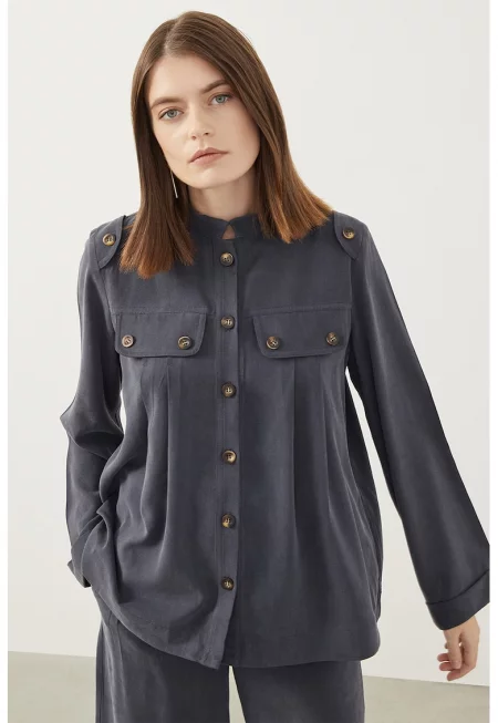 Риза от лиосел с плисе