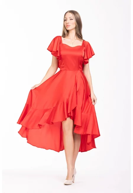 Рокля с набирания - Червен