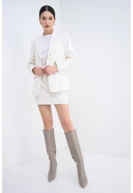 Сако с лого - Мръснобял