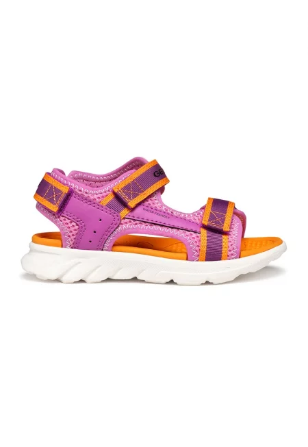 Сандали с лого - Оранжев/Фуксия