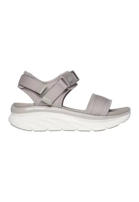 Сандали с тока и велкро - Пепеляво сиво