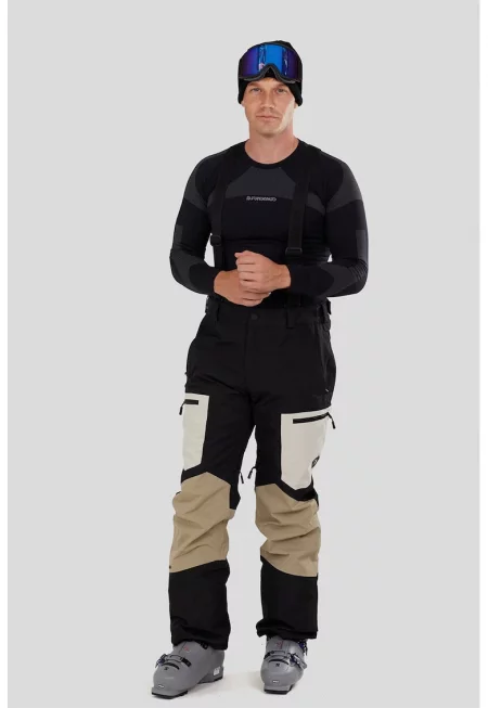 Ски панталон Nexara 3L с цветен блок - Черен/Светло бежово