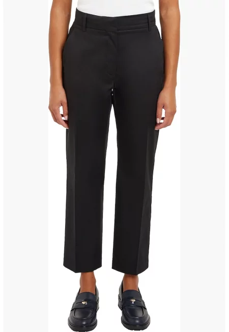 Слим панталон над глезена - Черен