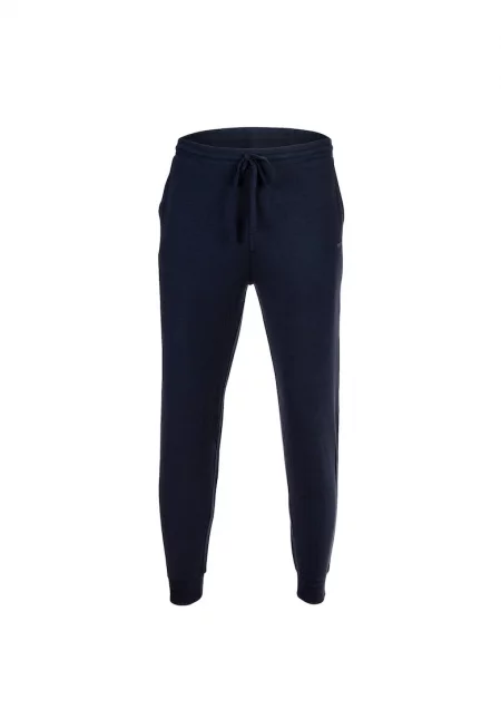 Спортен панталон с памук и връзки - Син