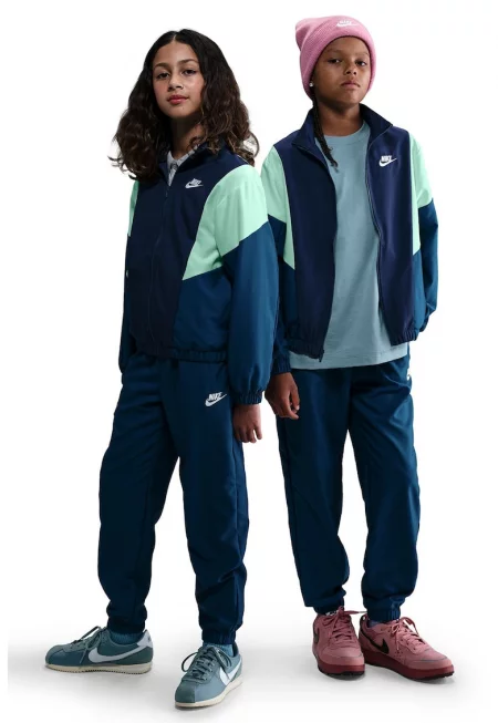 Спортен панталон Sportswear с цип - Тъмносин/Бледозелен