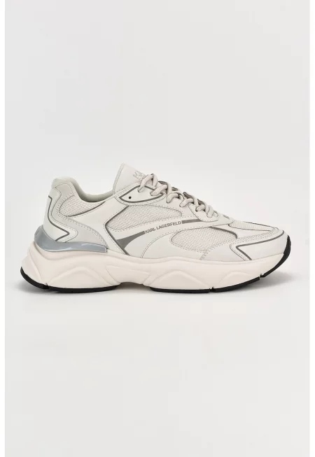 Спортни обувки от кожа и мрежа - Бял