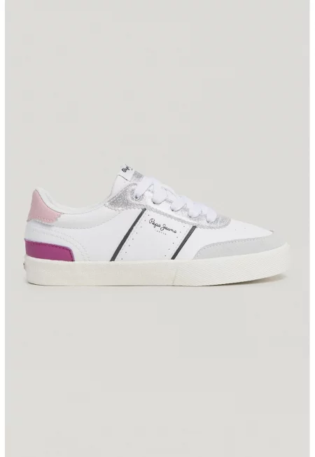 Спортни обувки с велур - Бял