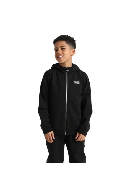 Суитшърт с цип за момчета  HOODIE FZ COPL ST - Памук - Черен -