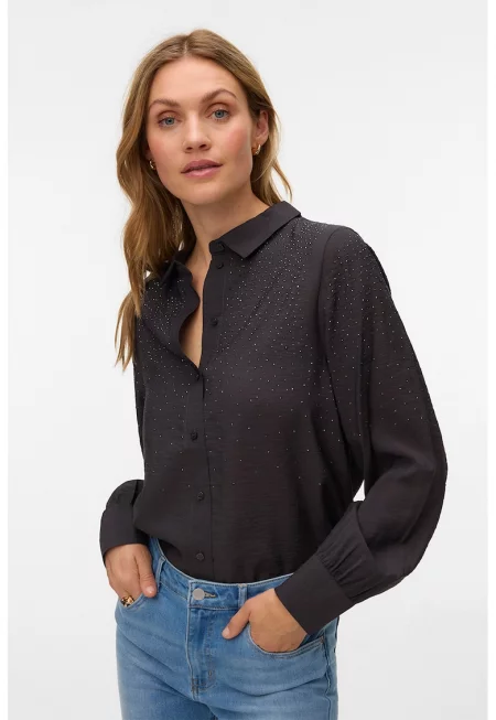 Свободна риза с декоративни камъни