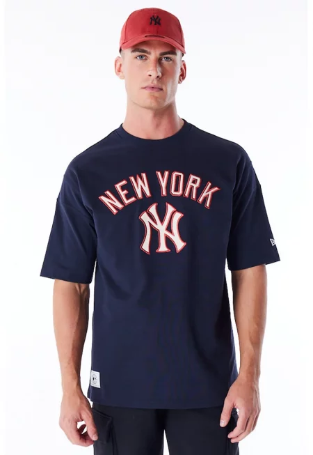 Тениска с принт на New York Yankees - Червен/Тъмносин