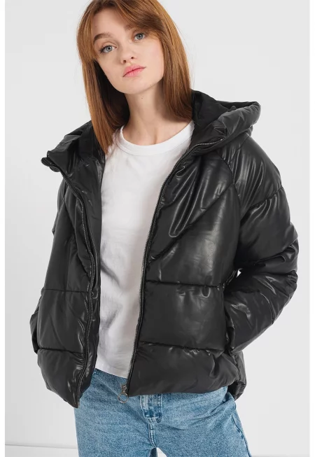 Зимно яке Anja от еко кожа с джобове