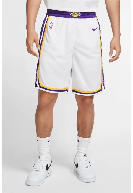 Баскетболни шорти NBA LA Lakers - Бял/Лавандула
