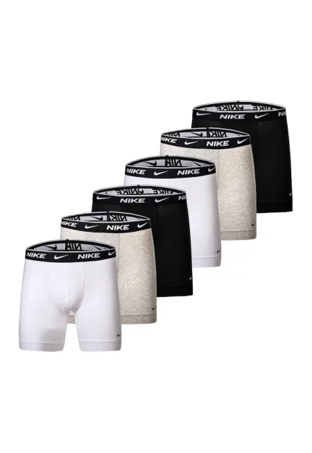 Боксерки с лого - 6 чифта - Бял/Черен/Сив