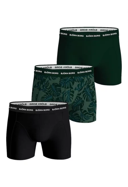 Боксерки с лого на талията - 3 чифта - Зелен/Черен