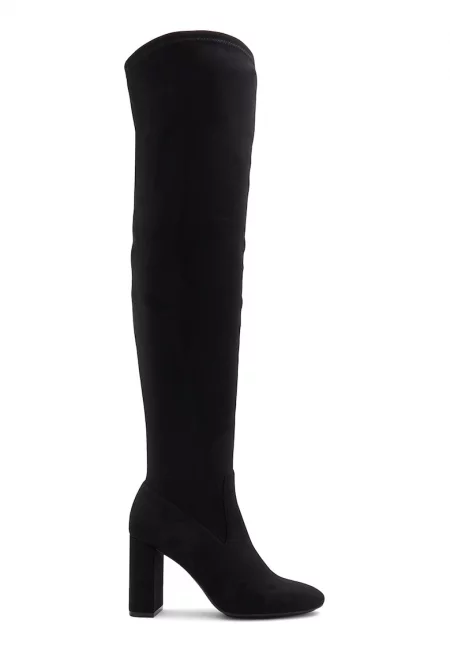 Ботуши над коляното Talabendra от еко кожа - Черен