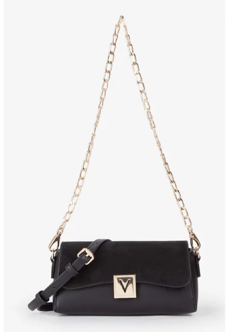 Чанта през рамо от еко кожа с отделяща се презрамка-верижка