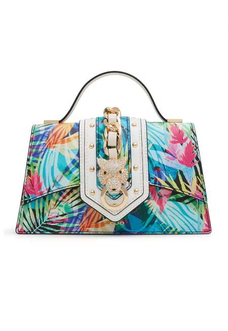 Чанта през рамо Theana с тропическа шарка