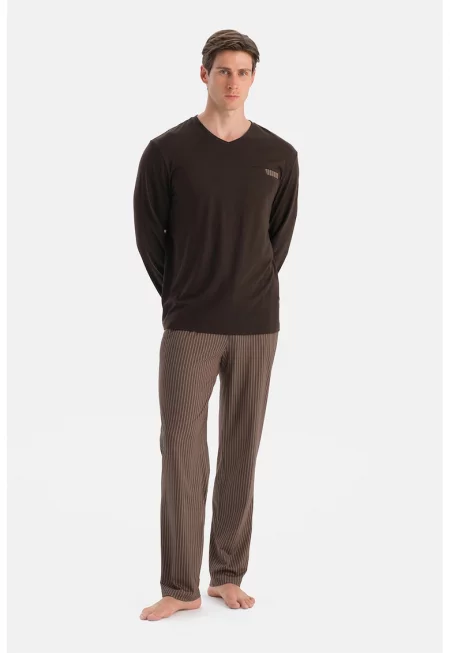 Дълга пижама с модал с шпиц