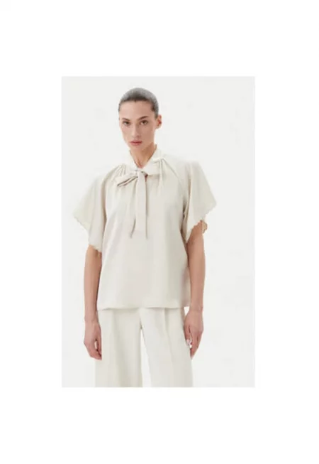 Дамска блуза  BBW4439 - Рециклиран полиестер - Екрю - Екрю