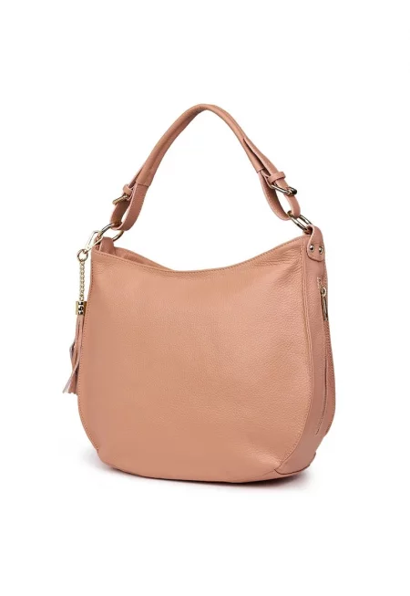 Дамска чанта от естествена кожа Edina pink