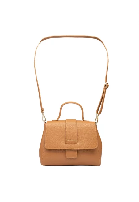 Дамска чанта от естествена кожа - Кафяв