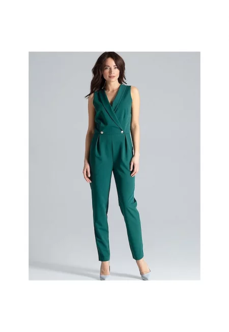 Дамски гащеризон - Ленитиф - зелен - полиестер/вискоза - без ръкави