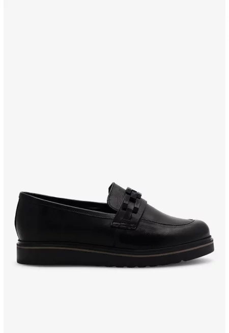 Дамски мокасини  5904862950877 - Естествена кожа - Черен - Черен
