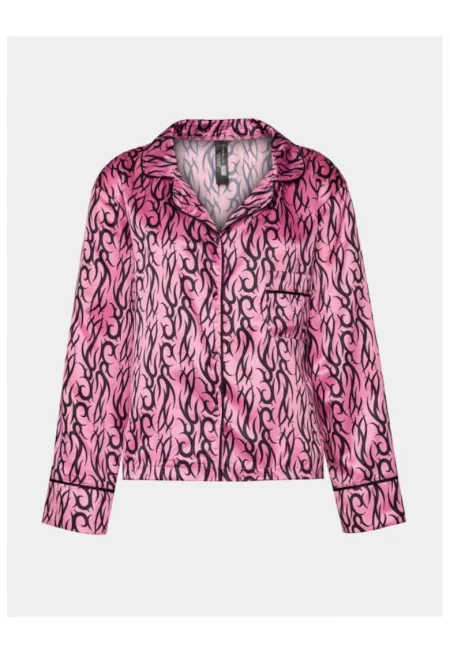 Дамски пижамен топ -  302999613 - Полиестер - Розов - Розово