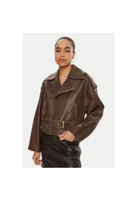 Дамско яке -  304760150 - Естествена кожа - Кафяв - Кафяв