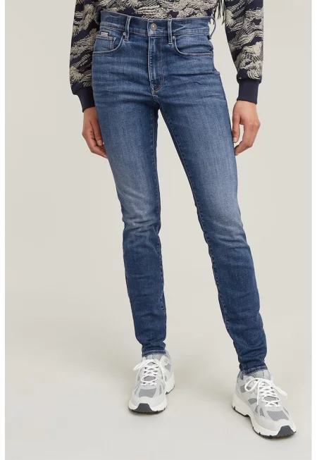 Дънки скини 3301 с висока талия - Тъмносин