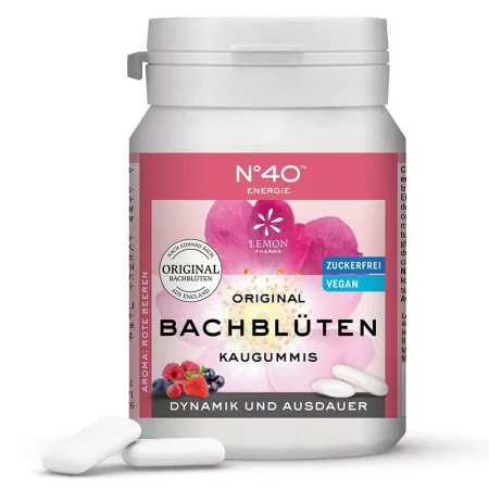 Дъвки с цветни есенции на д-р Бах N°40 - Енергия, 40 броя с вкус на горски плодове