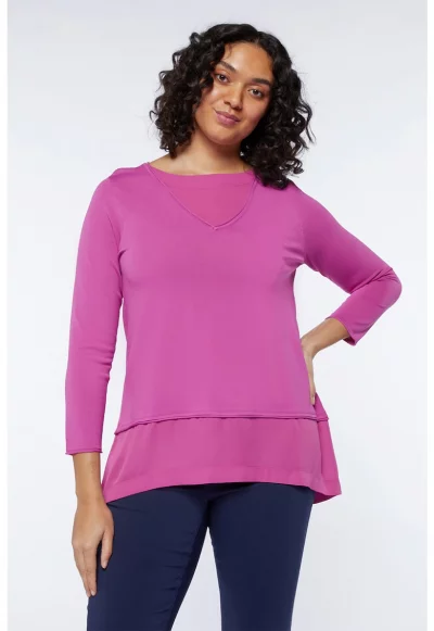 Фино плетен пуловер с шпиц