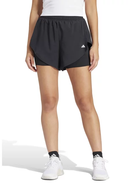 Фитнес шорти с лого - Черен