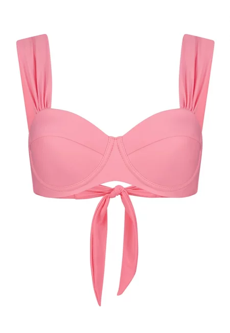 Горнище на бански с подплънки - Светлорозов