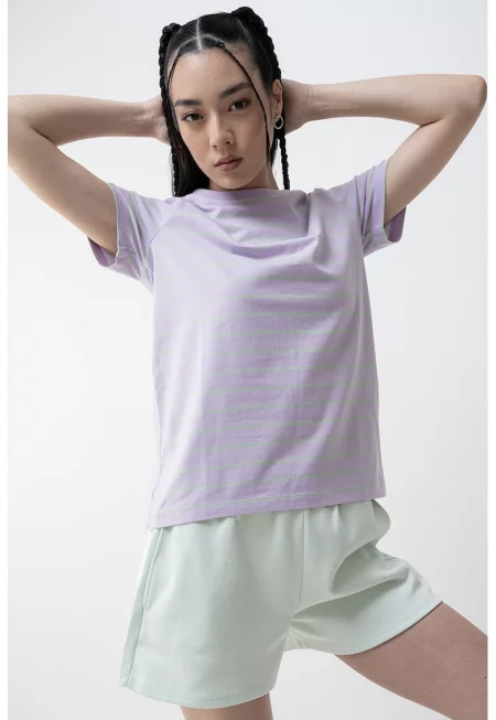 Guess - Раирана тениска с памук